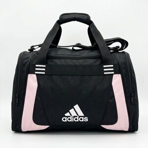 adidas Vintage Black and Light Pink Duffel Gym Bag